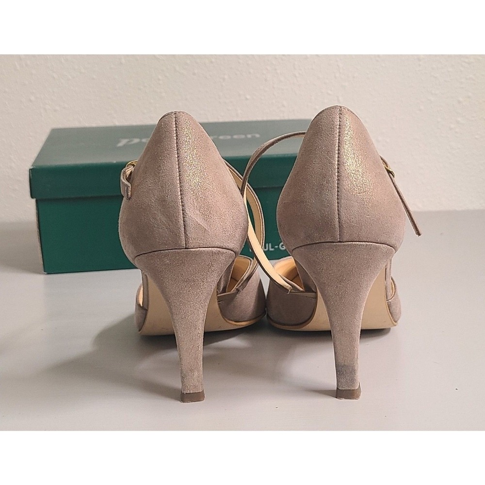 Paul Green Shoes US 9.5 UK 7 Valetta Gray Pointed Toe Stiletto Heels Ankle Strap - Picture 3 of 8